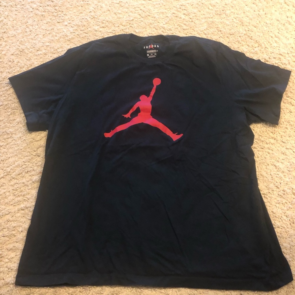 Jordan Black T-Shirt with Red Jumpman Logo